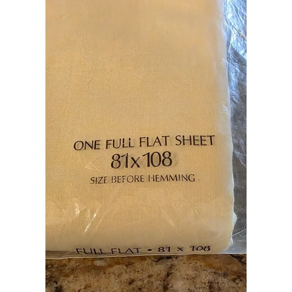 vintage Sheet Fine Muslin‎ Full Flat Dan River Yellow USA 81x108
